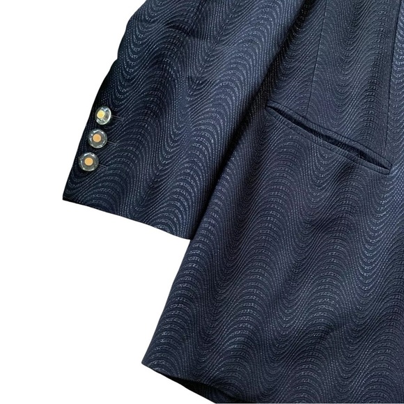 Escada Margaretha Ley Shimmer Buttoned Long Formal Blazer Jacket Black Size 40 M - Picture 3 of 6